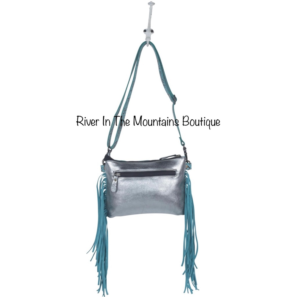 New! Exotic Azure Leather Hairon Myra Bag! - Picture 3 of 7
